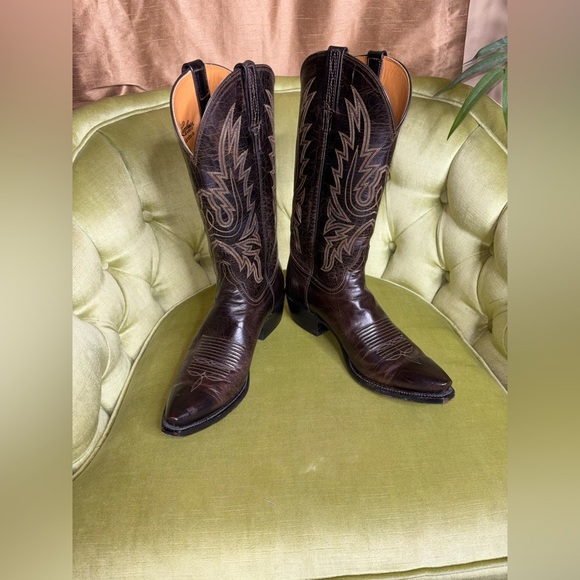 Lucchese Other - Lucchese Corbin Cowboy Western Boots Mens 9.5 Mad Dog Leather Goat L0414